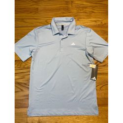Adidas DRIVE HEATHER GOLF POLO shirt UPF 50 wonder blue men’s sz S NEW! 