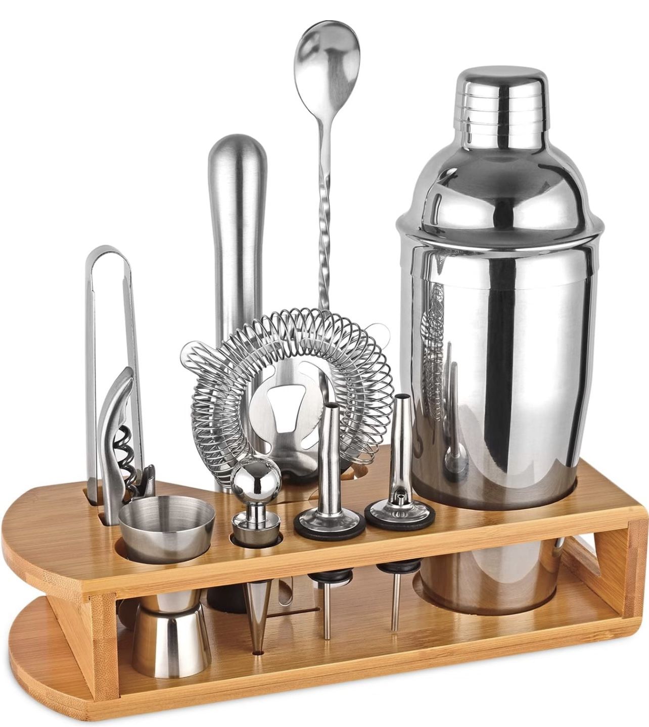 BRAND NEW IN BOX Cocktail Shaker Set Bartender Kit : 12-Piece Bar Tool Set with Bamboo Stand | Bar Set with All Practical Bar Accessories, for Drink M