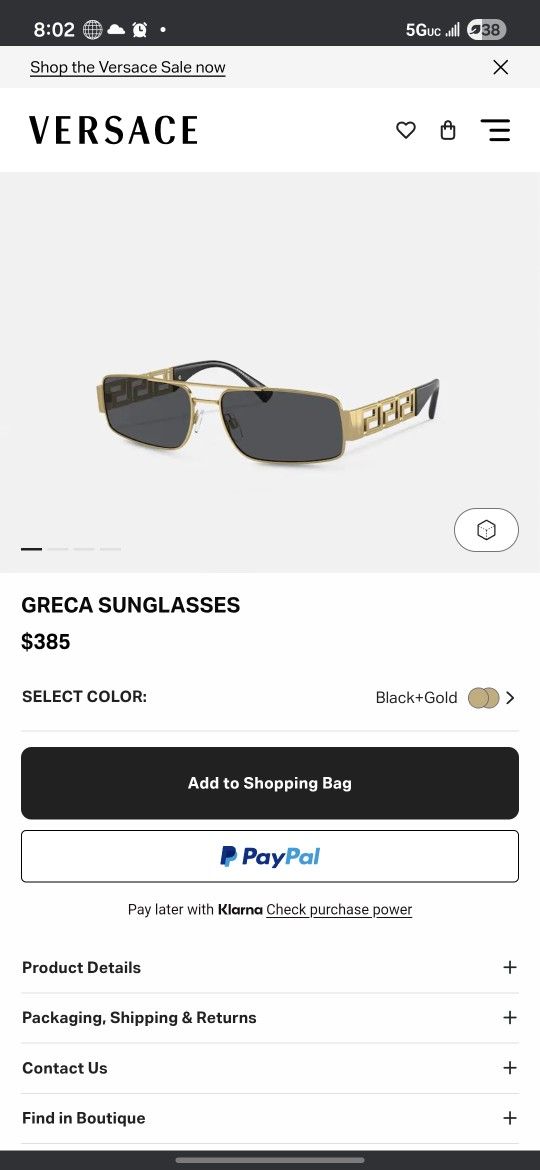 Versace Greca Sunglasses