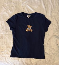 (L) Vine and Valley Navy Teddy Bear Baby Tee