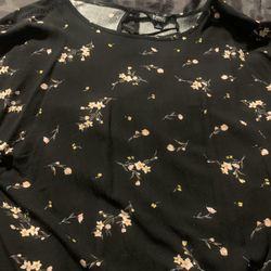 Brand New Buffalo Black Shirt With Floral XL