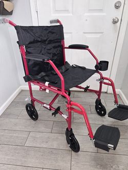 Medline Aluminum Ultra Lightweight Transport Wheelchair, silla de ruedas