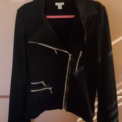 Cache Beautiful Zippered Black Jacket - L