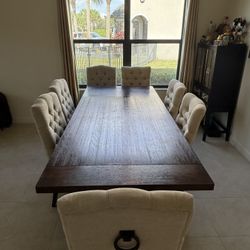 dining table and 8 dining chairs