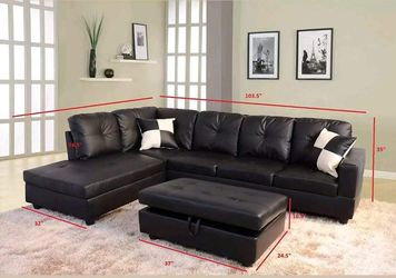 Sectional and ottoman