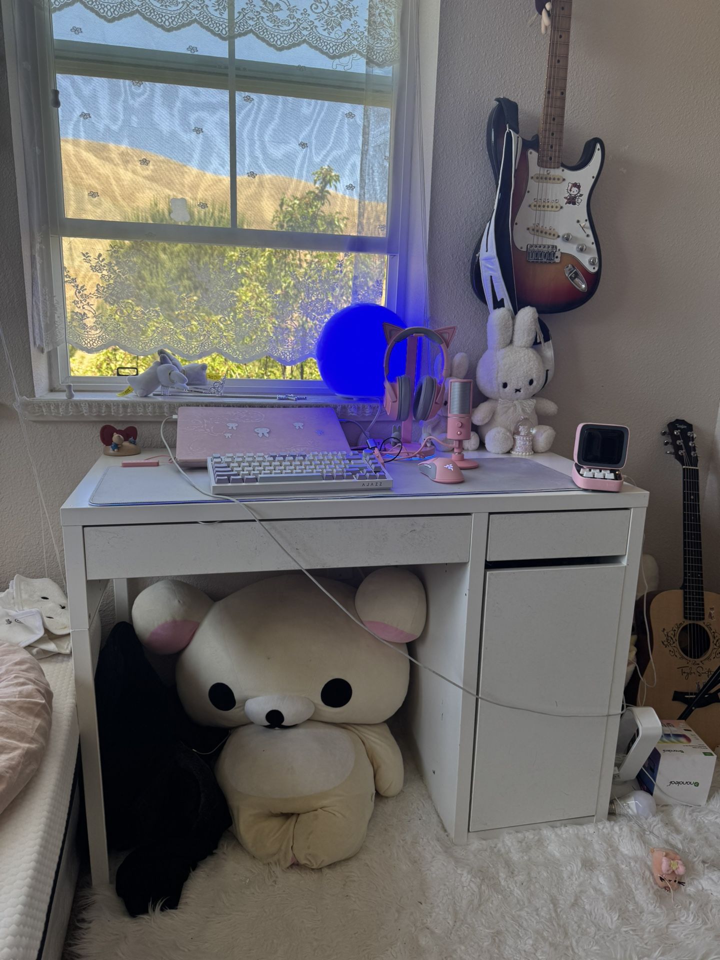 white ikea wood desk