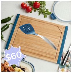 Tabla de bambú con espátula