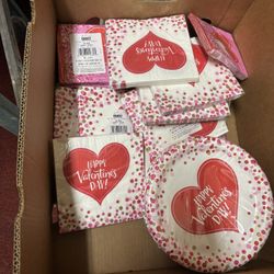 Plato Servilletas Adornos Día De San Valentín 💘 