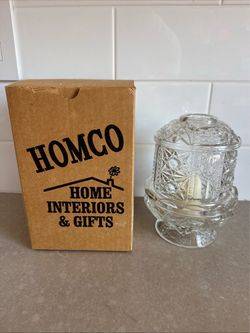 Homco Clear Glass Fairy Lamp Candle Holder