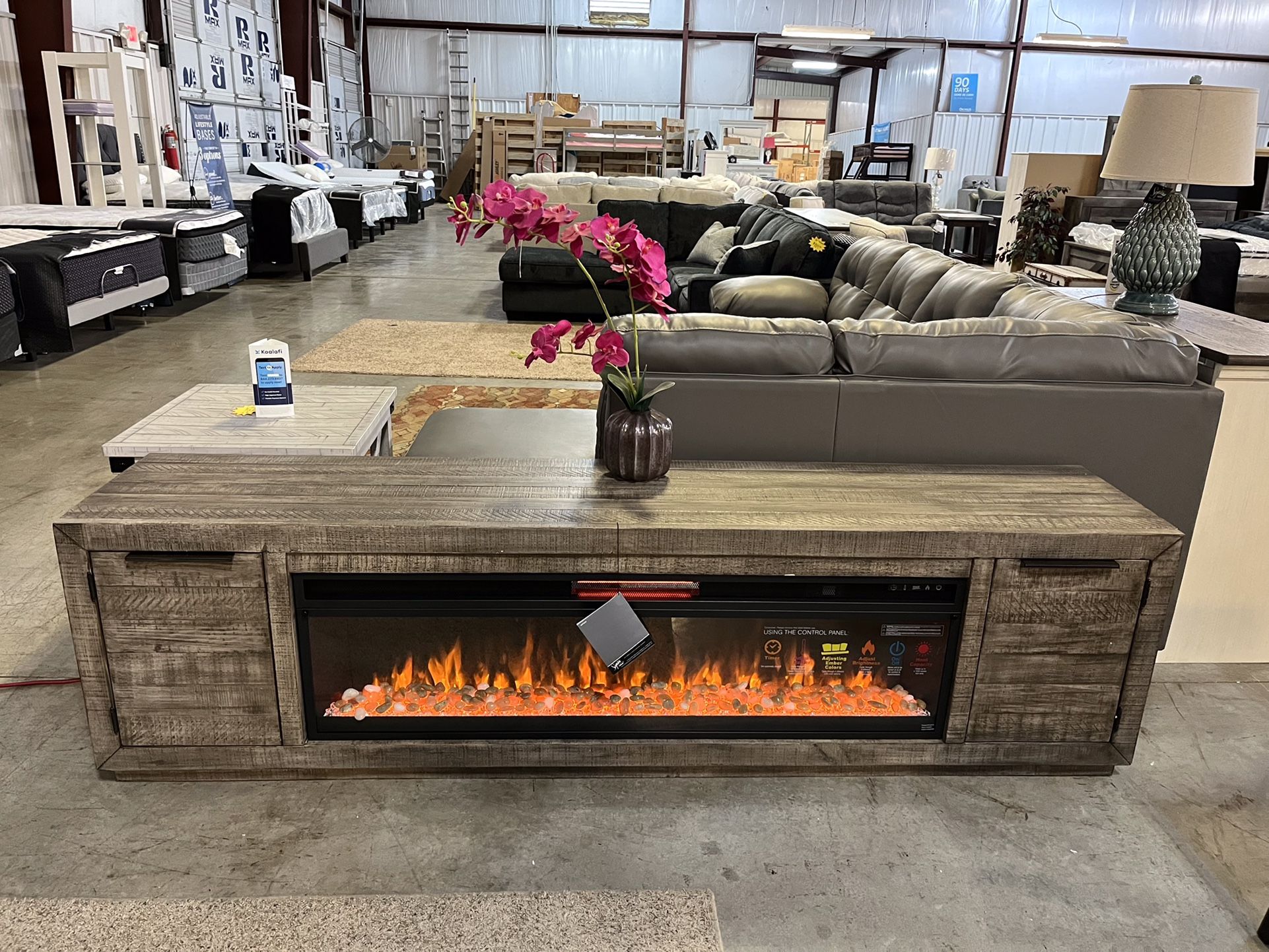 🤩 New Krystanza TV Stand w/ Electric ⚡️Fireplace 🔥 Heater. 