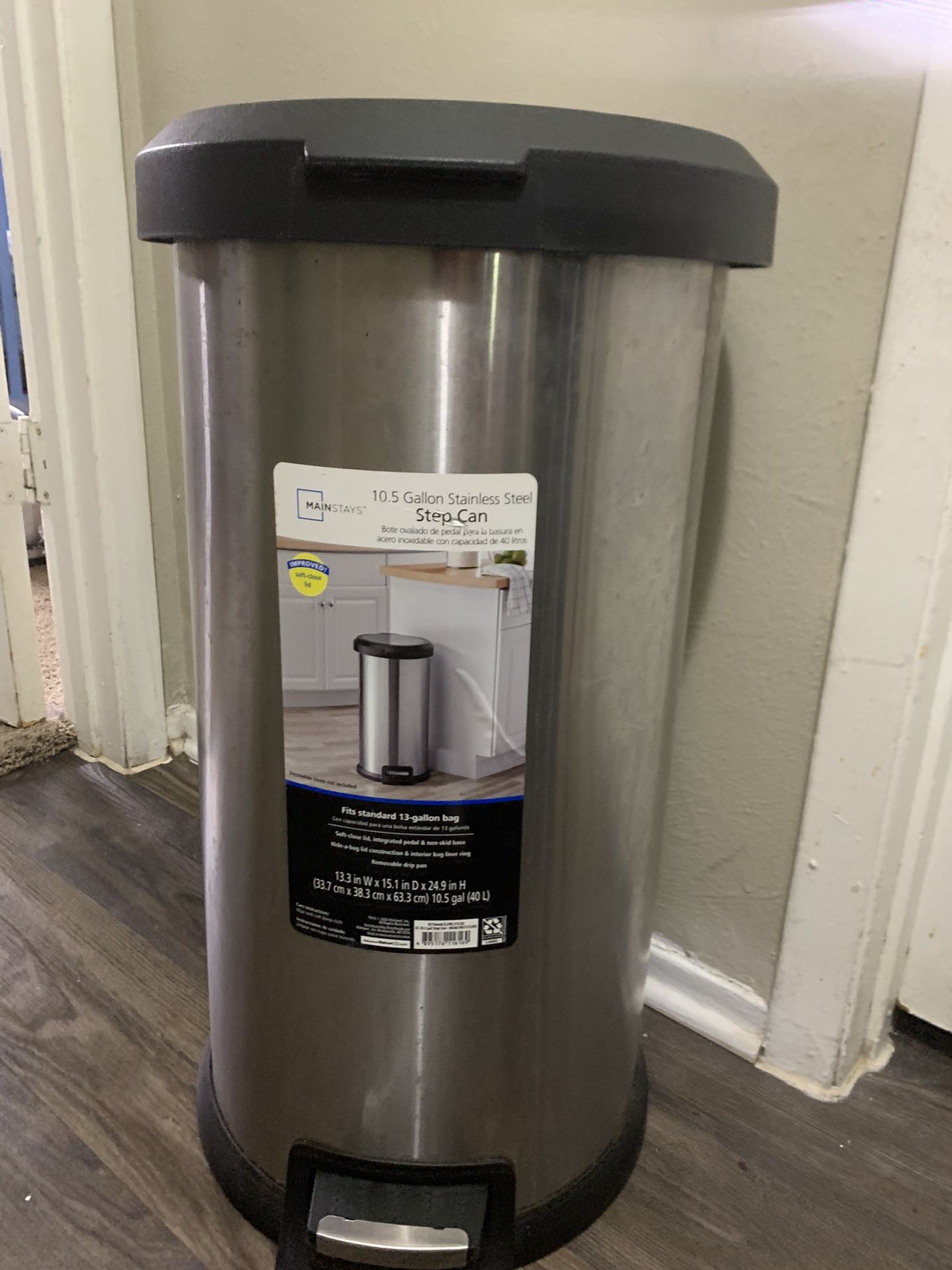 Mainstays Kitchen Trash Can 2 Pieces