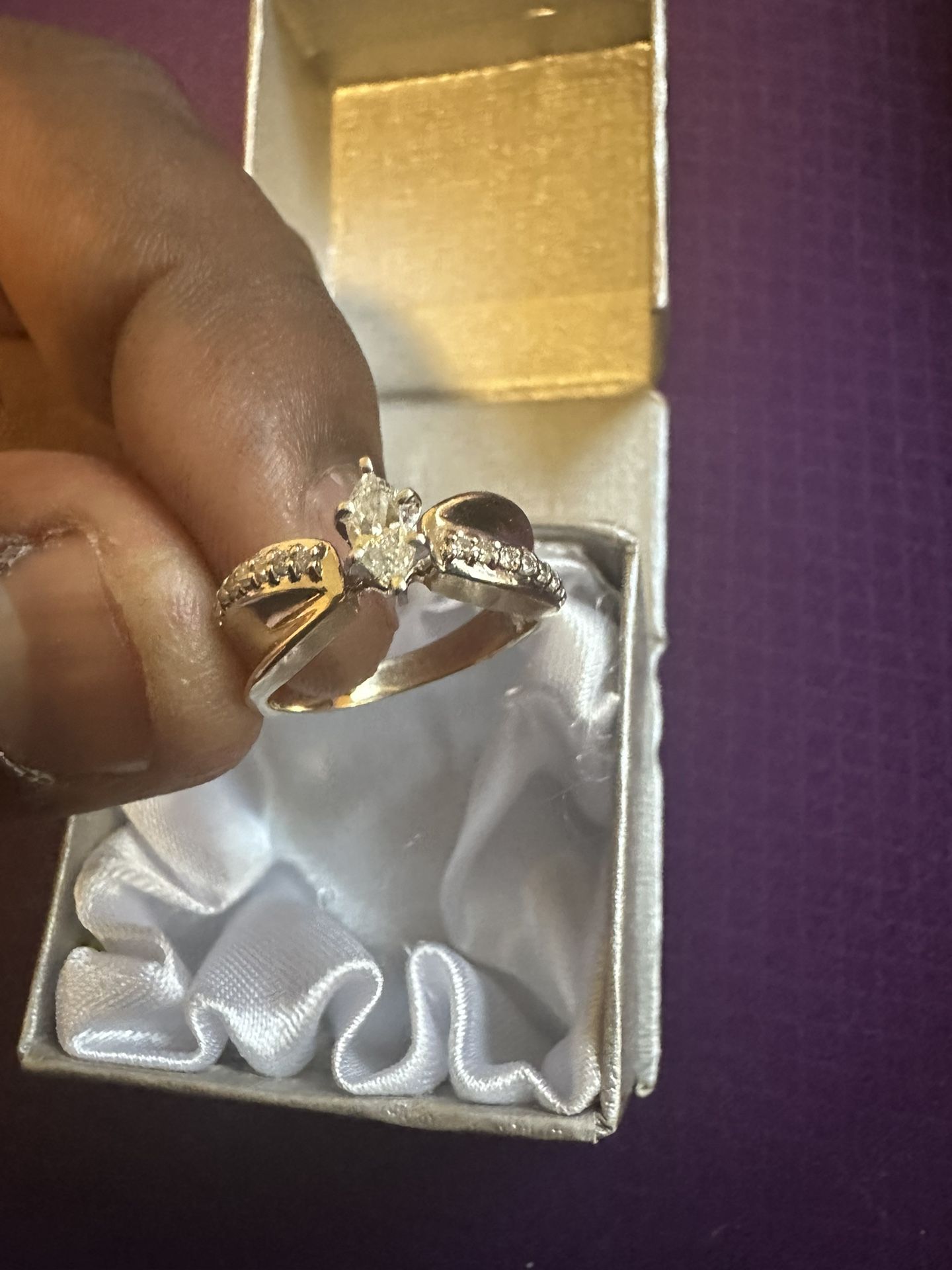 14k natural diamonds engagement women ring 4.4 gram