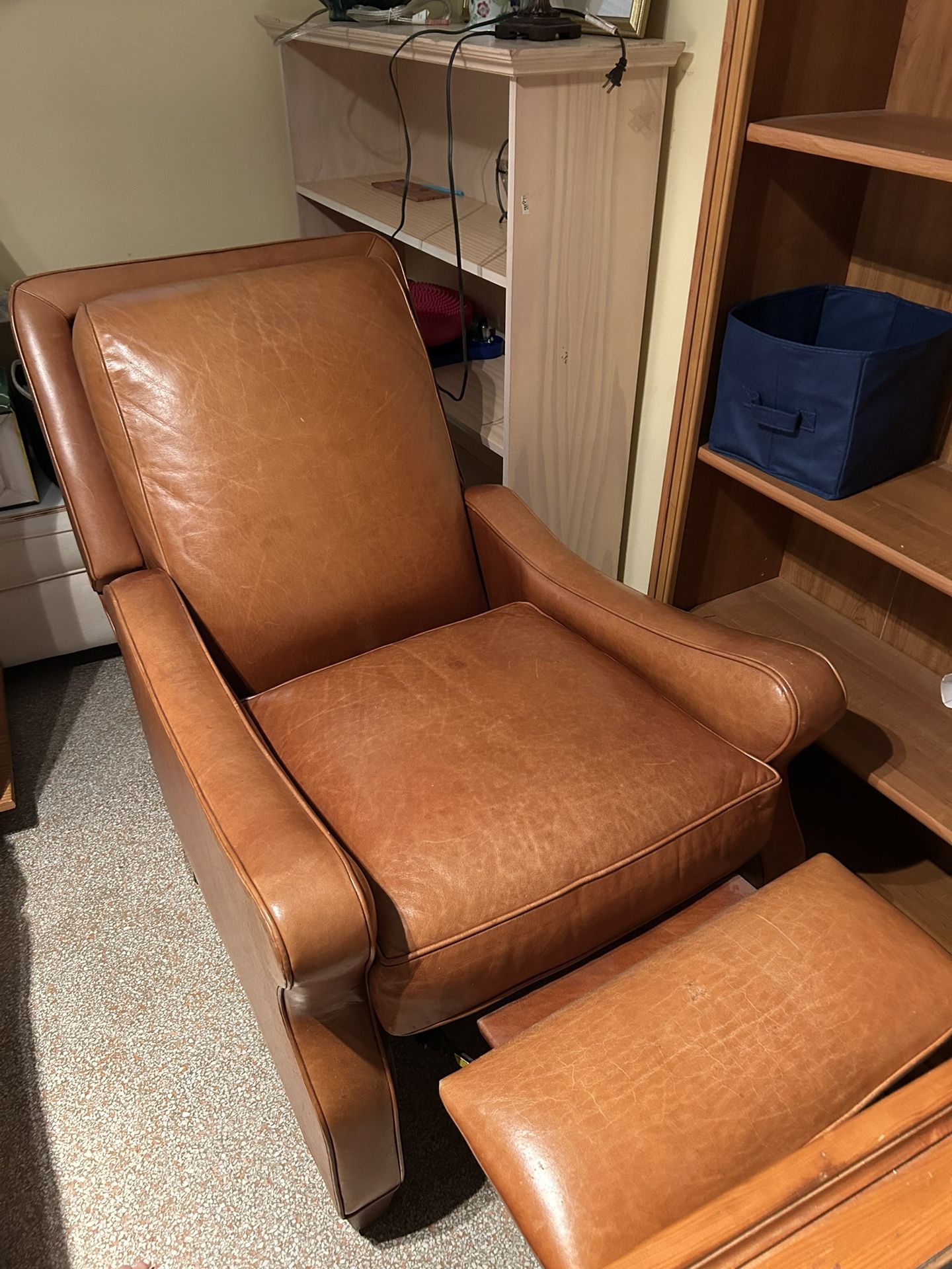 Overstuffed Leather recliner