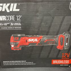 SKIL  PWRCORE 12  BRUSHLESS 12V OSCILLANTING  MULTI-TOOL KIT  NEW. COMING WITH BATTERY 2.0ah And Changer  