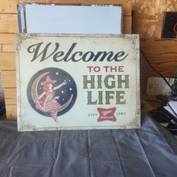 Miller High Life Metal Sign 13"x16"