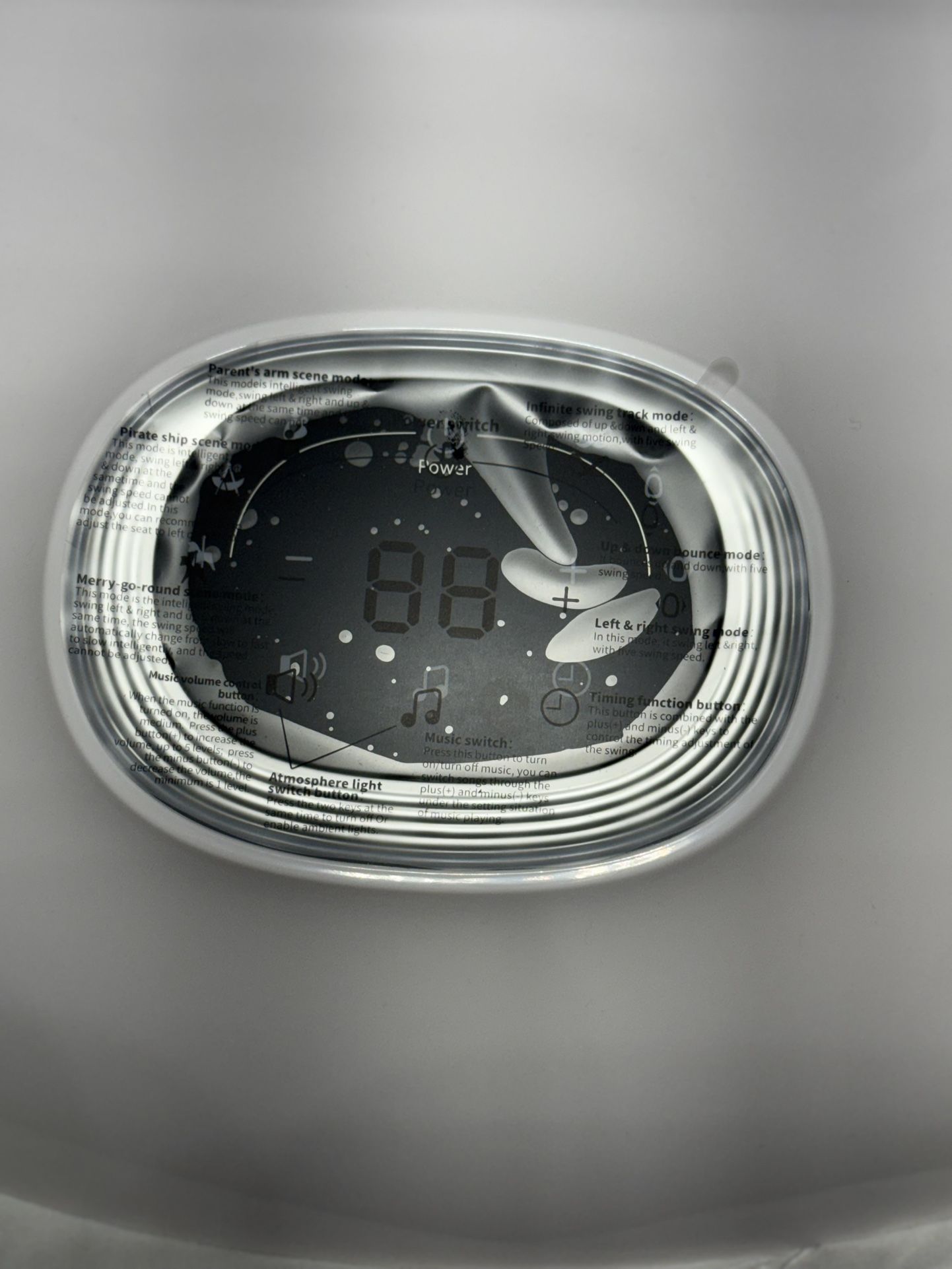 Electric Baby Swing for Infants 6 Motion Automatic Newborn Baby Rockers for Girl & Boy with Remote Control, 5 Speed, 13 Melodies, Light Gray