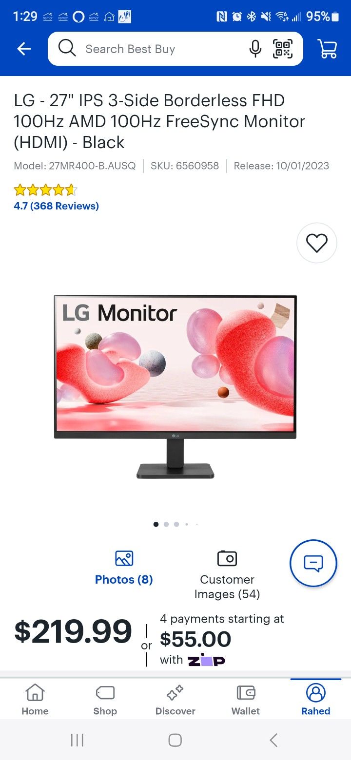2x LG 27 Inch 100hz Monitors.