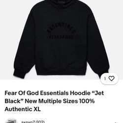 BLACK ESSENTIALS HOODIE SIZE XS