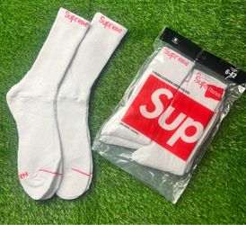 White Supreme Socks