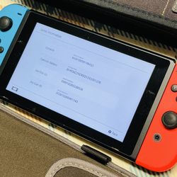 Nintendo Switch 32GB V2 Console System Neon Red Blue JoyCons Tested W/Acessories