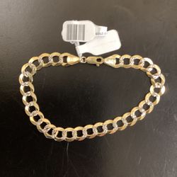 14k Diamond Cut Curb Bracelet 13.2grams 8.5 Inches 8.5mm