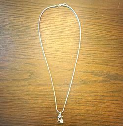 Sterling Silver Snake Chain Necklace with Dolphin Pendant