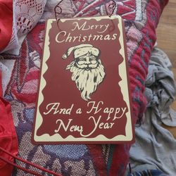 Metal Tin Sign Santa Merry Christmas Vintage Sign Aluminum Retro Sign Christmas Sign for Kitchen Garden Yard Wall Bedroom Club Home Decor