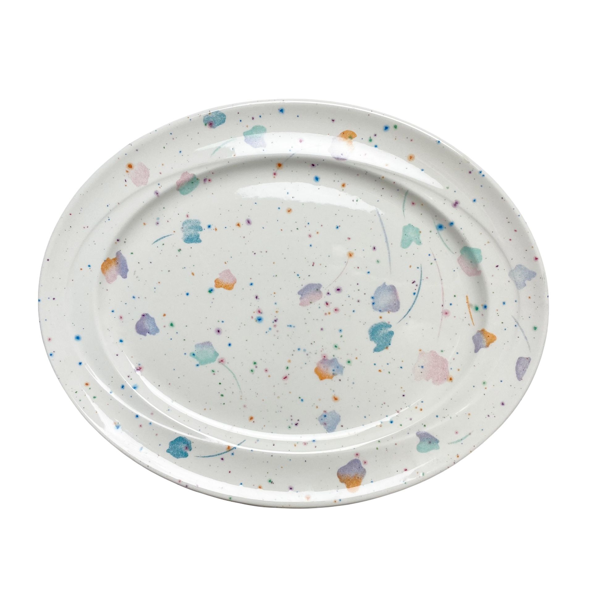 WEDGEWOOD STONEHENGE MIDWINTER Confetti Flowers SERVING PLATTER 9.75” X 12” Oval Wedgwood
