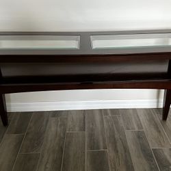 Wooden Console Table With Glass Top
