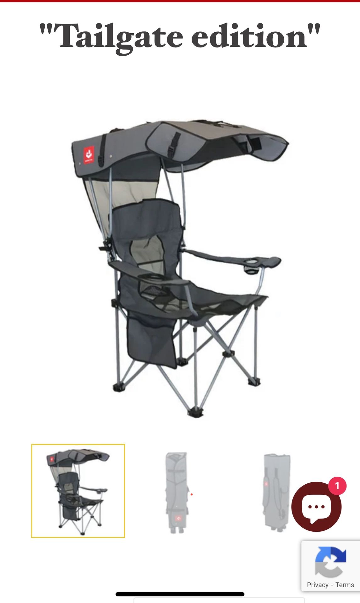 Canopy Folding Backpack Chair For Camping Or Field