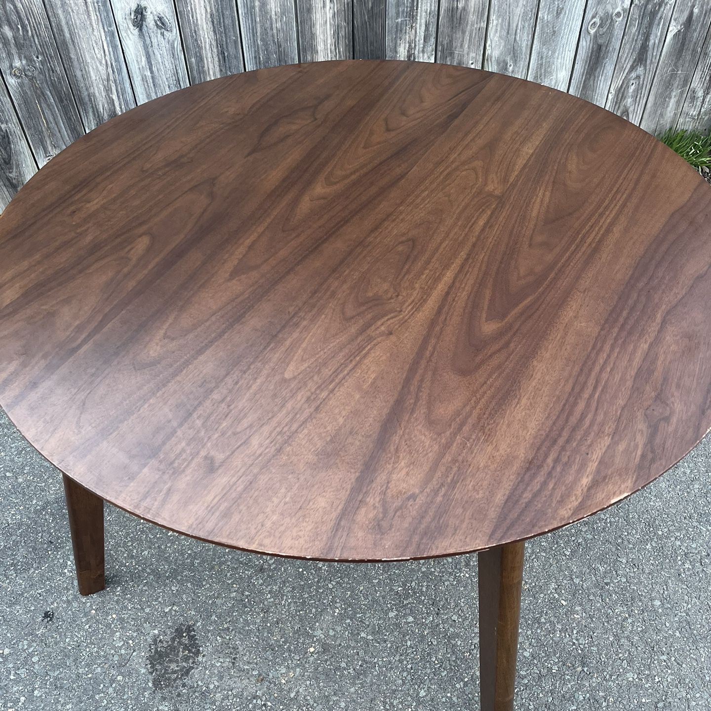 Walnut Brown Round Dining Table