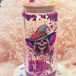 16oz Glass Snow Globe Tumbler