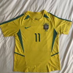 2002 Brazil Notional Team Soccer Jersey Ronaldinho #11 Size Small