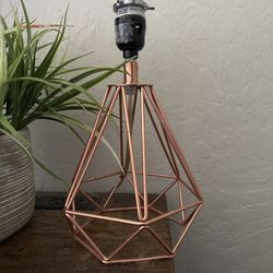 Copper Lamp Base Geometric Vintage