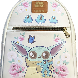 Loungefly Star Wars The Mandalorian Grogu With Frogs & Flowers Mini Backpack