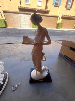 G. Armani Signed Porcelain Figurine Woman Reading Book – Elegant Sculpture