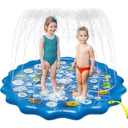 Splash pad for Kids, 68" Kiddie Pool Splash Pads for Toddlers Summer Outdoor Water Spray play mat