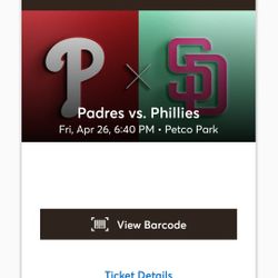 2 Padres Tickets For Friday 4/26/24