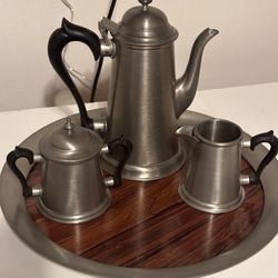4 Pc International Silver Co. Pewter Coffee Server