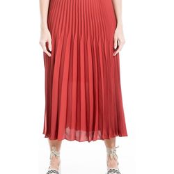 Max Studio Women’s Pleated Red Midi Skirt