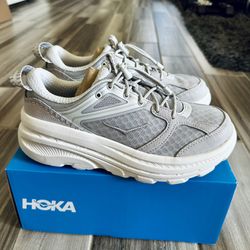 Women's HOKA Bondi B3LS Athletic Shoes - Cosmic Grey White - Size 6.5