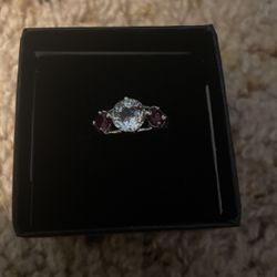 Topaz And Ruby Ring Sz6
