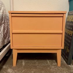 Mid-century Modern MCM Solid Wood Vintage Nightstand Side End Table Chest Of Drawers
