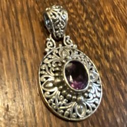 Sarda sterling, silver, amethyst, pendant