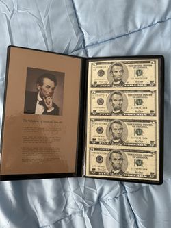 Five Dollar Bills Uncut And Uncirculated 