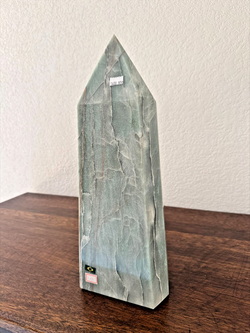 15lb & 15.5" LARGE Green Onyx Tower Obelisk Polished Natural Stone Display Decor