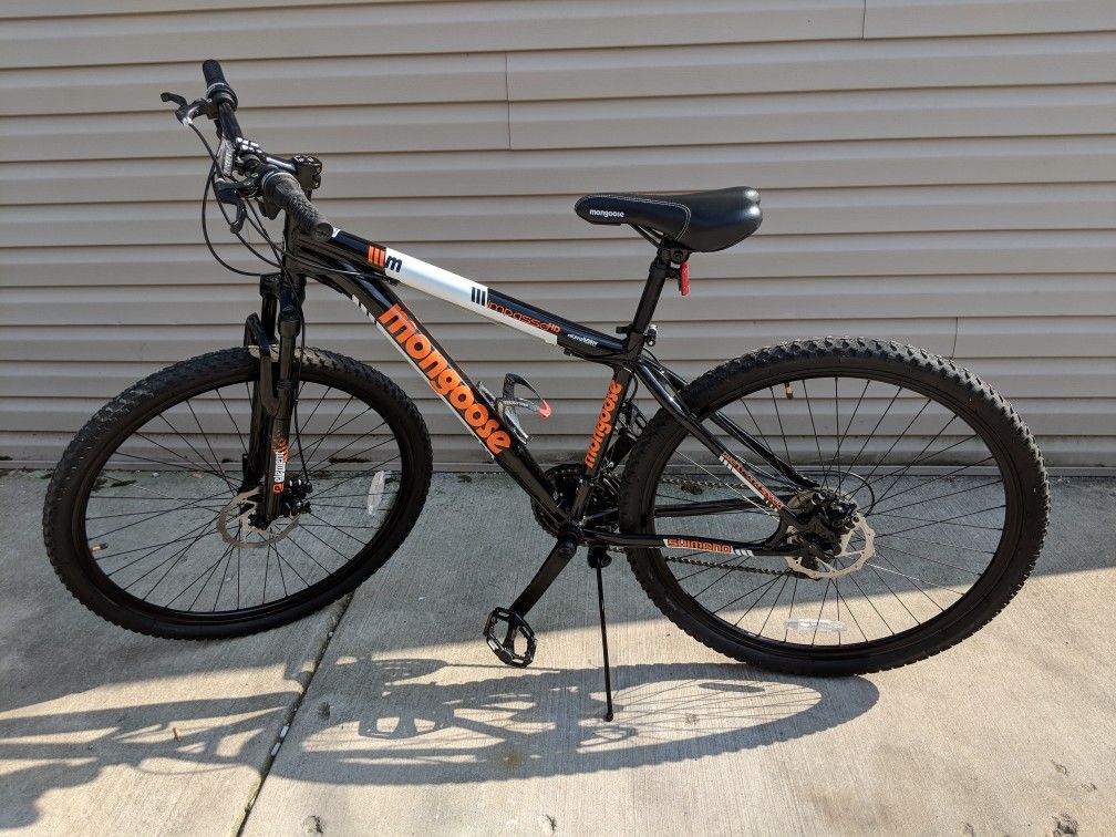 29" Mongoose Impasse HD Men's Mountain Bike, Black/Orange