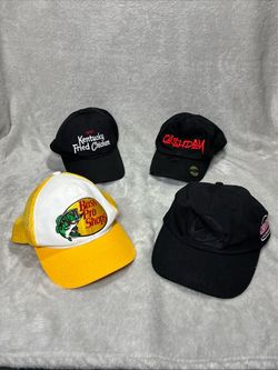 Assorted Brand Trucker and Baseball Hats Lot of 4-Bass Pro Shops, KFC,  Taco Bell, Cashdam