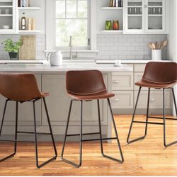 Set of 3 24-inch  And 30 - Inch ALX synthetic leather bar stools. 🛑read Description 🛑