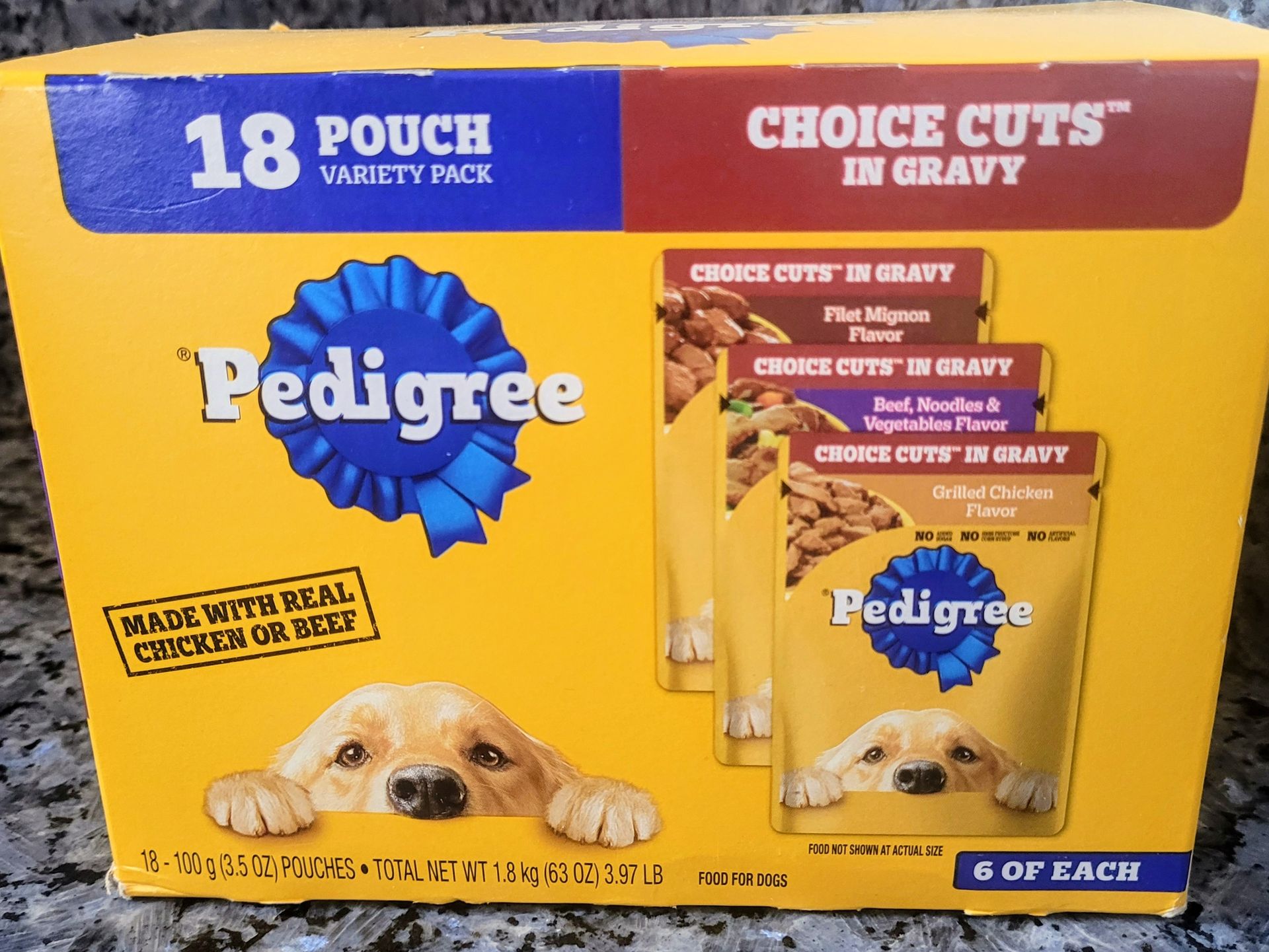 Pedigree Choice Cuts Variety Pack 18 pouches wet food for dogs